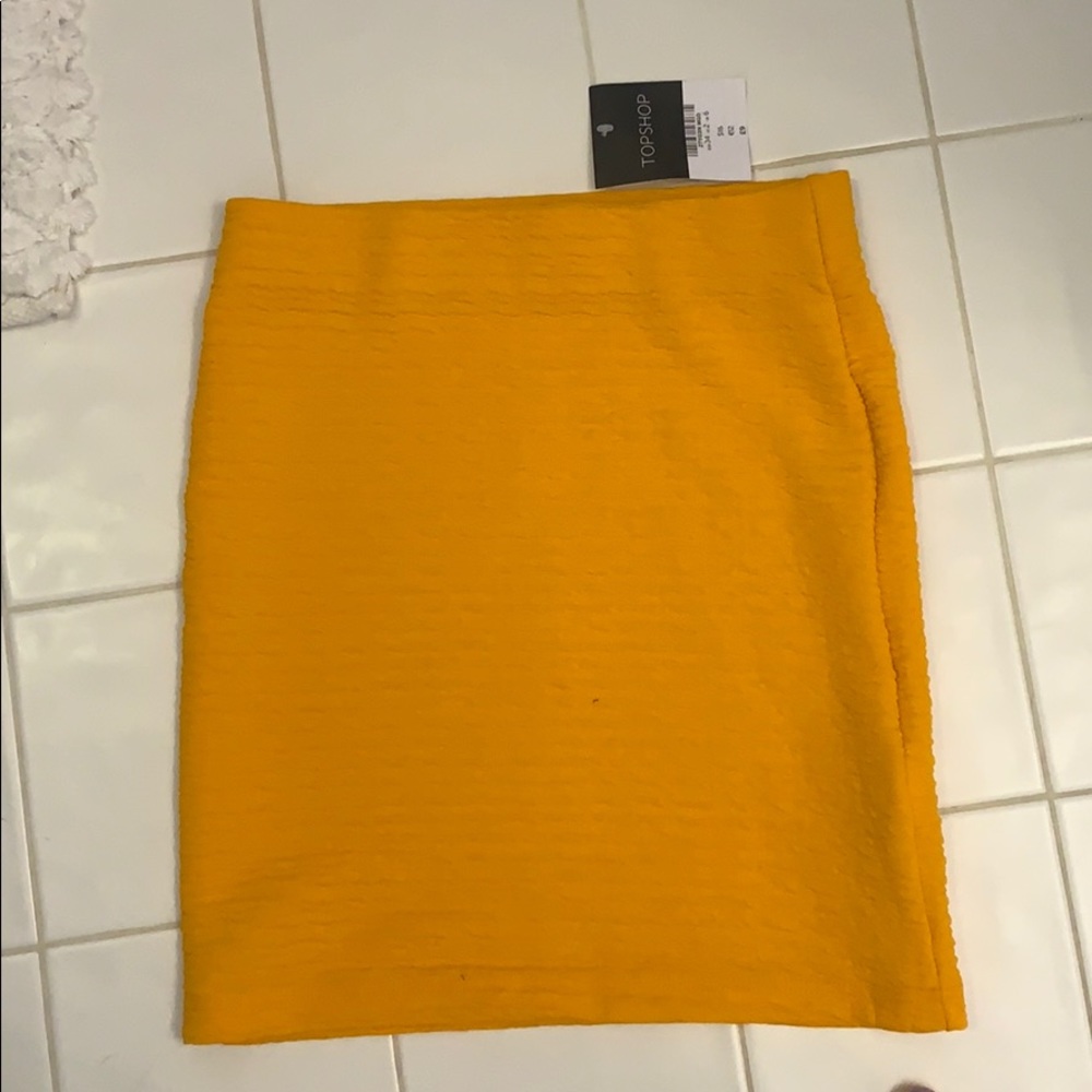 Top shop orange pencil skirt